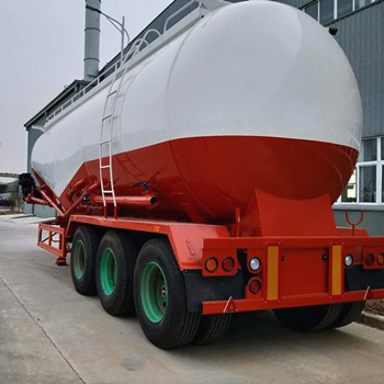 3 Axles 60T Engine Compressor Powder Bulk Cement Tank Semi Trailer